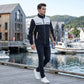 Herren-Stehkragenjacke im Color-Block-Design