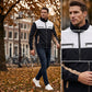 Herren-Stehkragenjacke im Color-Block-Design