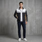 Herren-Stehkragenjacke im Color-Block-Design