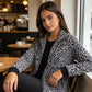 Damen-Leopardenjacke mit Reißverschluss