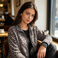 Damen-Leopardenjacke mit Reißverschluss