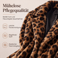 Stilvoller Damen-Kunstfellmantel mit Leopardenmuster