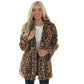 Stilvoller Damen-Kunstfellmantel mit Leopardenmuster