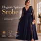 🌤️🛍️Neu für den Herbst – 50 % Rabatt！👗Elegantes Damen-Maxikleid mit V-Ausschnitt und Spitzenapplikationen