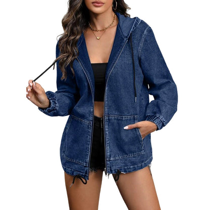 Damen-Freizeitjacke mit Reißverschluss und Kapuze