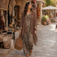 Elegantes, fließendes Maxikleid mit passendem Cover-Up-Set für Damen