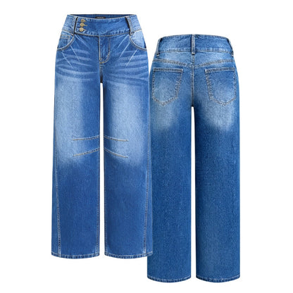 🏷️🎉Herbst Sale – 50 % Rabatt！👖Weite Stretchjeans für Damen