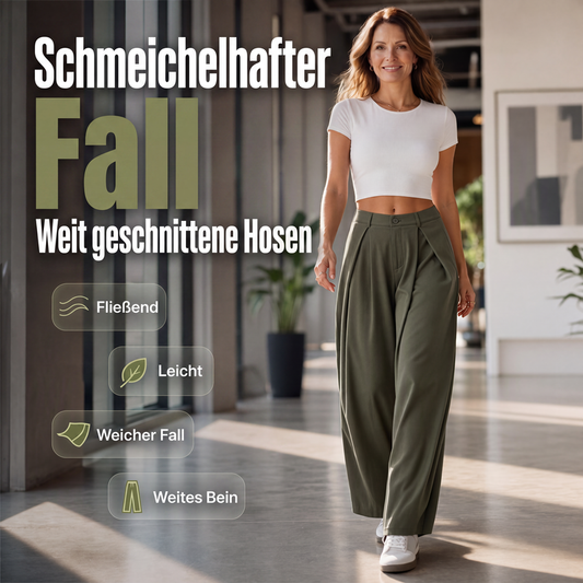 Damen Plisseehosen mit weitem Bein
