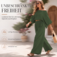 Damen-Off-Shoulder-Oberteil & Weite-Hosen-Set