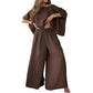 Damen-Off-Shoulder-Oberteil & Weite-Hosen-Set
