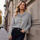 Damen-Strickjacke mit unregelmäßigem Kragen