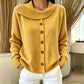 Damen-Strickjacke mit unregelmäßigem Kragen