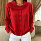 Damen-Strickjacke mit unregelmäßigem Kragen