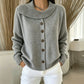 Damen-Strickjacke mit unregelmäßigem Kragen