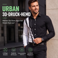 ⭐Neu eingetroffen – 50 % Rabatt！🏷️Herren Kontrastdruck Langarm Slim Fit Kragenhemd