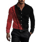 ⭐Neu eingetroffen – 50 % Rabatt！🏷️Herren Kontrastdruck Langarm Slim Fit Kragenhemd