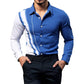⭐Neu eingetroffen – 50 % Rabatt！🏷️Herren Kontrastdruck Langarm Slim Fit Kragenhemd