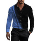 ⭐Neu eingetroffen – 50 % Rabatt！🏷️Herren Kontrastdruck Langarm Slim Fit Kragenhemd