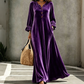 👗 50 % RABATT – Elegantes Damen Samt-Maxikleid mit Rüschenärmeln | Luxuriöser Vintage-Look für besondere Momente ✨