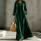 👗 50 % RABATT – Elegantes Damen Samt-Maxikleid mit Rüschenärmeln | Luxuriöser Vintage-Look für besondere Momente ✨