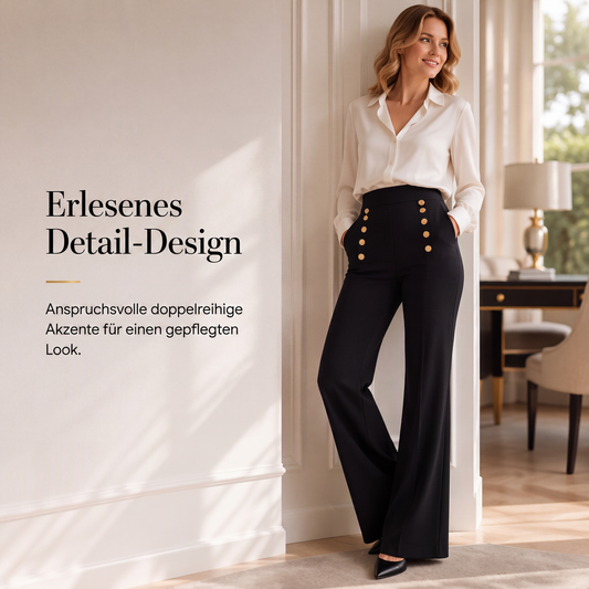 ✨Neue Styles – 50 % Rabatt！🔥Hochtaillierte Doppelreiher-Hose für Damen