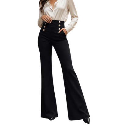 ✨Neue Styles – 50 % Rabatt！🔥Hochtaillierte Doppelreiher-Hose für Damen