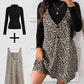 🐆50 % Rabatt！✨🛍️Leoparden-Kleid und Top im Lagenlook
