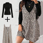 🐆50 % Rabatt！✨🛍️Leoparden-Kleid und Top im Lagenlook