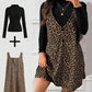 🐆50 % Rabatt！✨🛍️Leoparden-Kleid und Top im Lagenlook