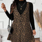 🐆50 % Rabatt！✨🛍️Leoparden-Kleid und Top im Lagenlook