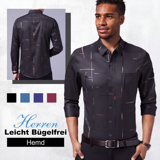 👔 50 % RABATT – Leichtes bügelfreies Herrenhemd | Eleganter Look trifft auf mühelosen Komfort ✨