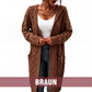 📢📢50 % Rabatt！🎉Lange Strickjacke mit Kapuze und Taschen für Damen