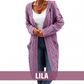 📢📢50 % Rabatt！🎉Lange Strickjacke mit Kapuze und Taschen für Damen
