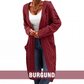 📢📢50 % Rabatt！🎉Lange Strickjacke mit Kapuze und Taschen für Damen
