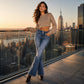 Bootcut-Jeans für Damen, mittlere Leibhöhe, stretch