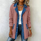 Damen-Casual-Jeansjacke im Patchwork-Stil