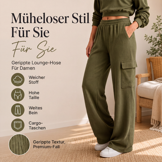 Hoch sitzende Damen-Hose mit Kordelzug