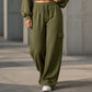 Hoch sitzende Damen-Hose mit Kordelzug