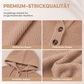 🧶 50 % RABATT | Gemütlich, lässig & vielseitig – Damen Rippstrick-Hoodie mit Knopfdetails