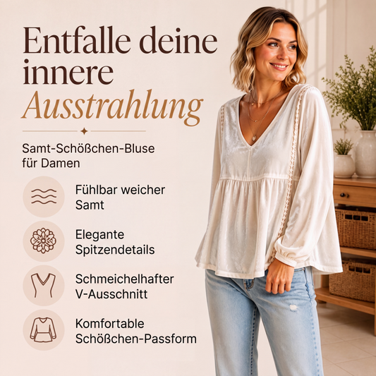 📢📢50%Rabatt!!!🎉✨Elegantes Samtoberteil mit V-Ausschnitt für Damen