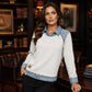 📢📢50%Rabatt!!!🎉✨Langarm-Sweatshirt für Damen mit Denim-Patchwork