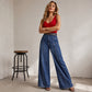 Legere Hochhaus-Jeans mit weitem Bein für Damen