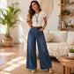 Legere Hochhaus-Jeans mit weitem Bein für Damen
