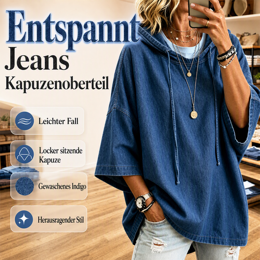 📢🎉50%Rabatt!!!🛍️✨Lässiges, lockeres Denim-Hoodie für Damen