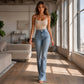 🍂🏷️Neue Herbstkollektion – 50 % Rabatt!!!✨Damen Schlagjeans mit hohem Bund