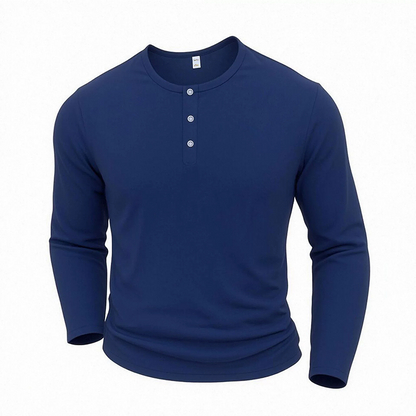 🎪 Neuheiten-Launch + 50% = doppelte Überraschung! Langarm-Henleyshirt für Herren im lässigen Stil