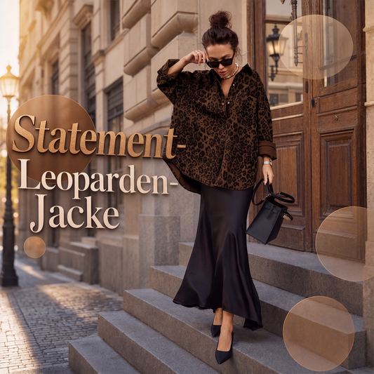 📢🎉50%Rabatt!!!🛍️✨Damen Jacke mit Leopardenprint und Reverskragen