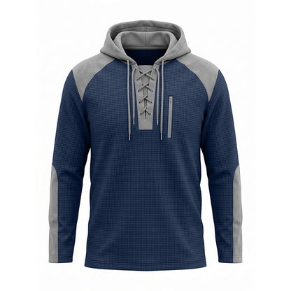 📢📢50%Rabatt!!!🎉✨Herren-Strickhoodie im Color-Block-Design, lässiger Stil