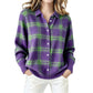 🧶 50 % RABATT | Lässig, gemütlich & vielseitig – Damen Karo-Cardigan mit Knopfleiste