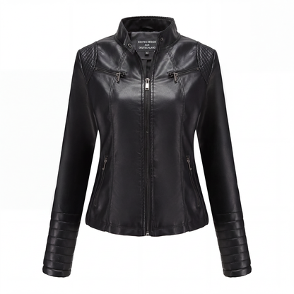 🧥 50 % RABATT | Markanter Moto-Look für jeden Tag – Damen Kunstlederjacke mit Reißverschluss